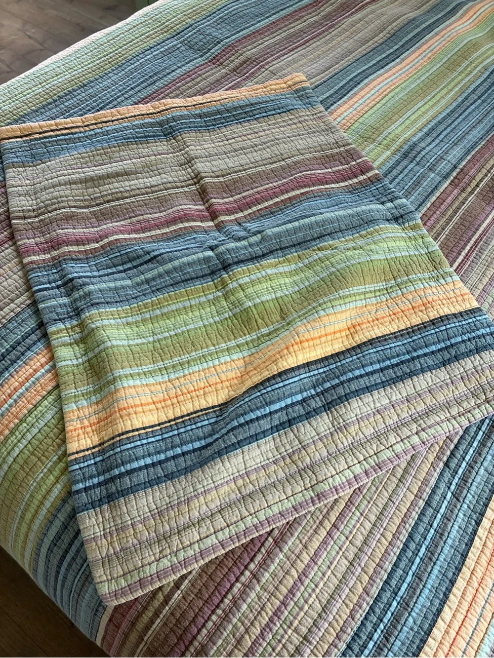 Vintage Greenland home fashions Katy Boho stripe twin quilt set
